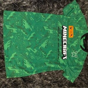 Minecraft Green Short Sleeve Kids Tee